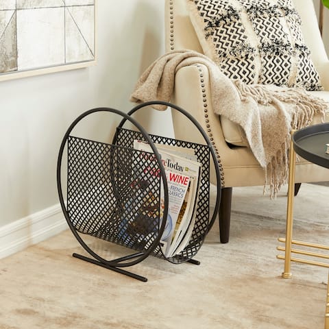 Black Metal Modern Magazine Holder - 20 x 10 x 20