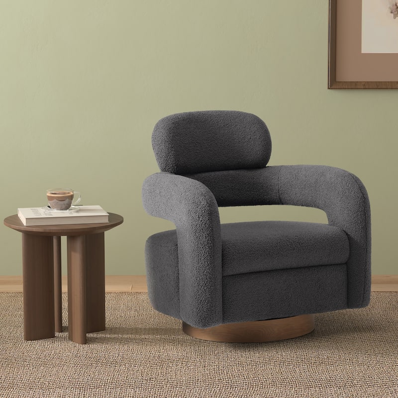 Bayville 29" Wide Sherpa Swivel Chair