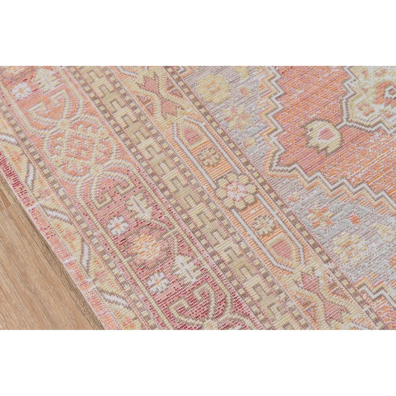 ECARPETGALLERY Machine Woven Poppy Pink Area Rug