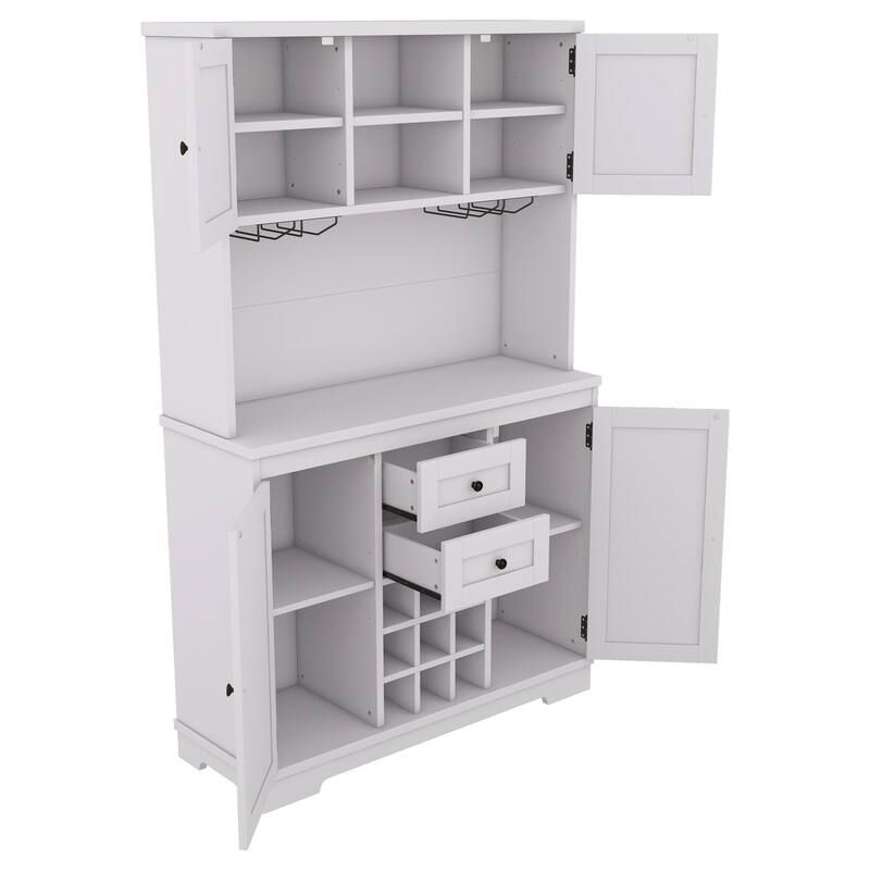 Coffee Bar Cabinet Kitchen Cabinet with Storage,Wine Cabinet with Drawers shelves and cabinets,Buffet Wine & Glass Racks