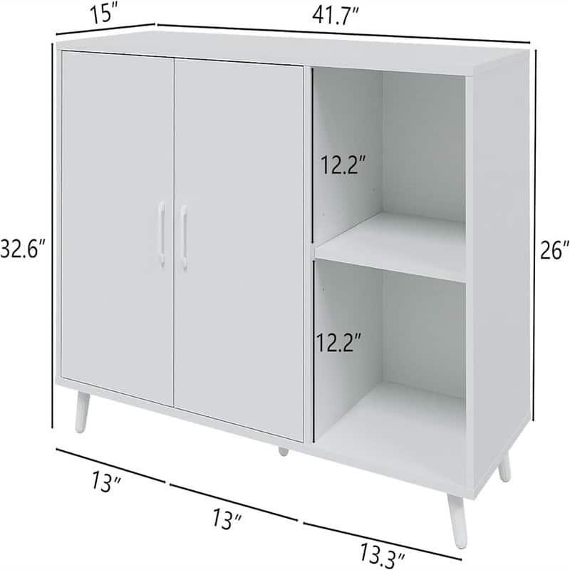 Kitchen Sideboard with 2 Door 2 Shelves - 15"D x 41.7"W x 32.6"H