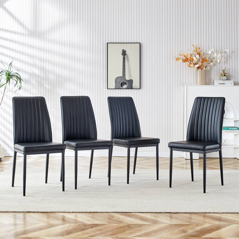 Faux Leather Dining Chairs Set of 6, Side Dining Room/Kitchen Chairs