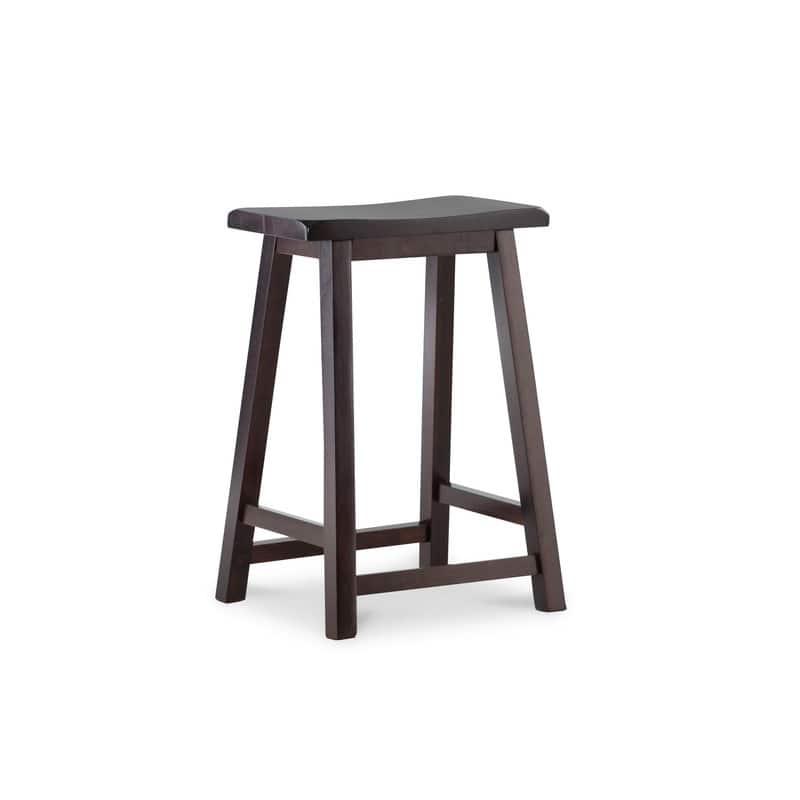 Linon Cackleberry Saddle Seat Backless Counter Stool - N/A - Single - Dark Brown - Counter Height