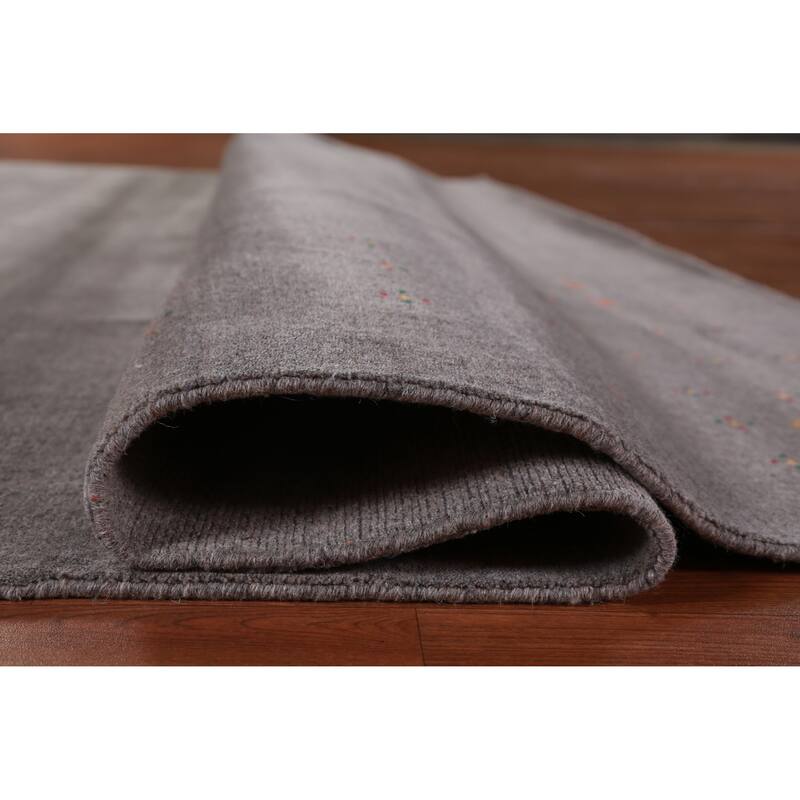 Hand Knotted Oriental 100% Wool Carpet Tribal Tribal Greys & Charcoal Gabbeh Area Rug - 10' 2'' X 8' 7''