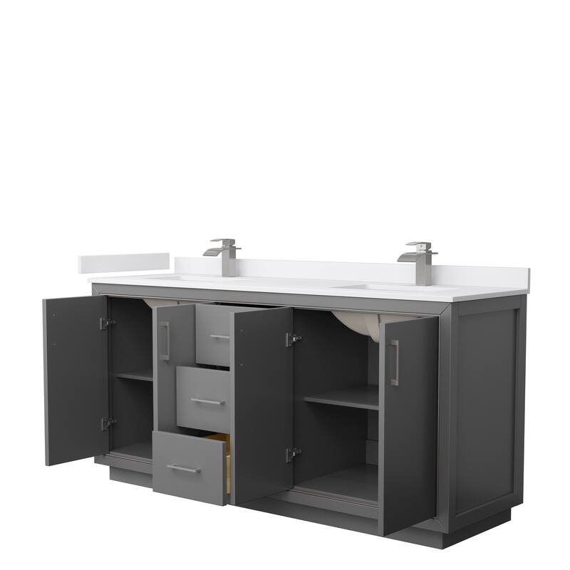 Icon Double Vanity Set, Cultured Marble Top, No Mirror