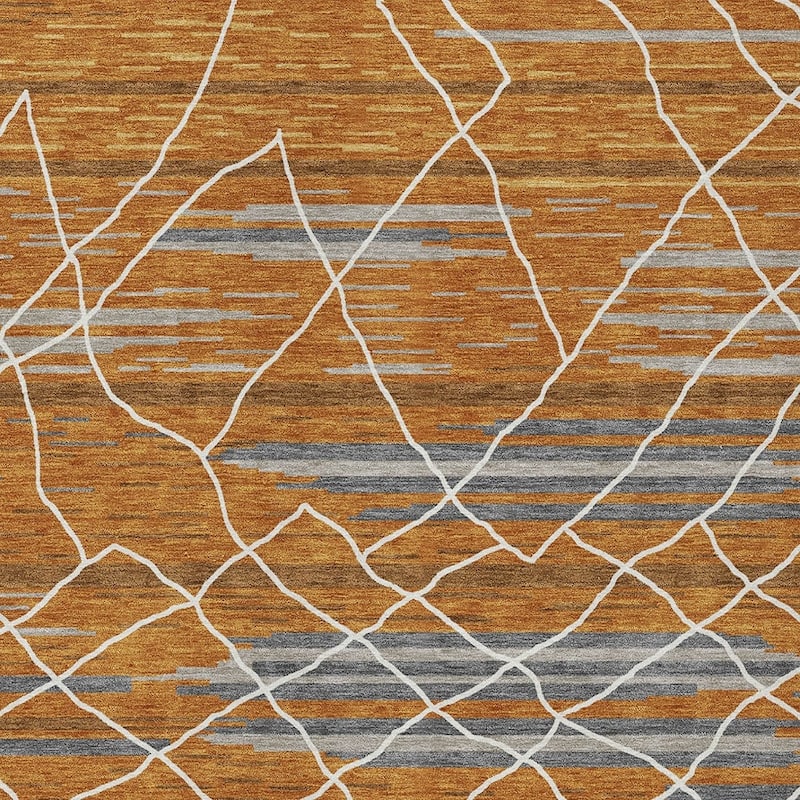 HomeRoots Striped Modern Rectangle Outdoor Rug