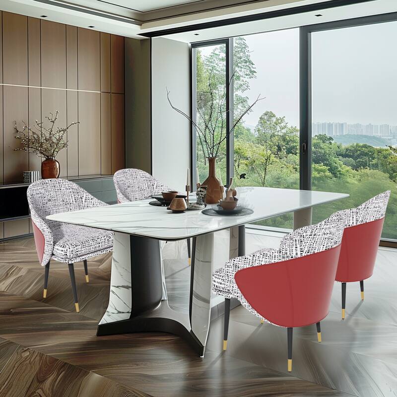 Two-tone Linen Upholstered Dining Chairs (Set of 2) - 21.65" W x 20.66" D x 32.28" H