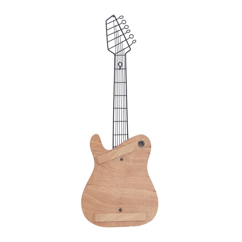 Brown Wooden Guitar Home Wall Decor