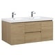 preview thumbnail 59 of 169, CASAINC Floating Bathroom Vanity with Resin Top Basin and Soft Closing Drawers