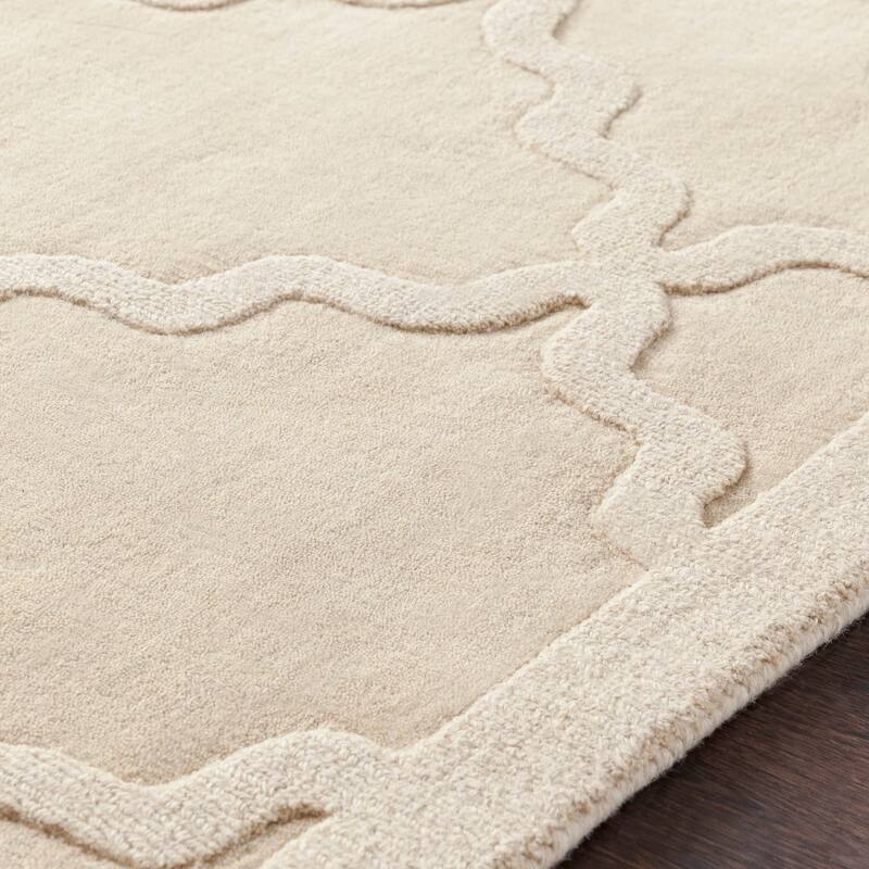 Hand-Tufted Amy Tone-on-Tone Lattice Wool Area Rug