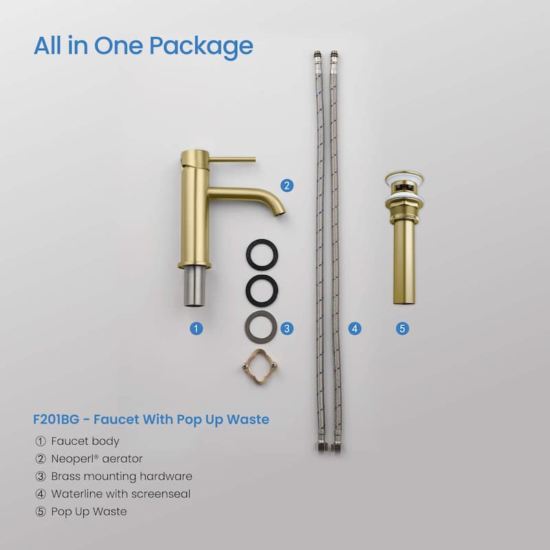 Single Handle Bathroom Sink Faucet with Pop Up Drain