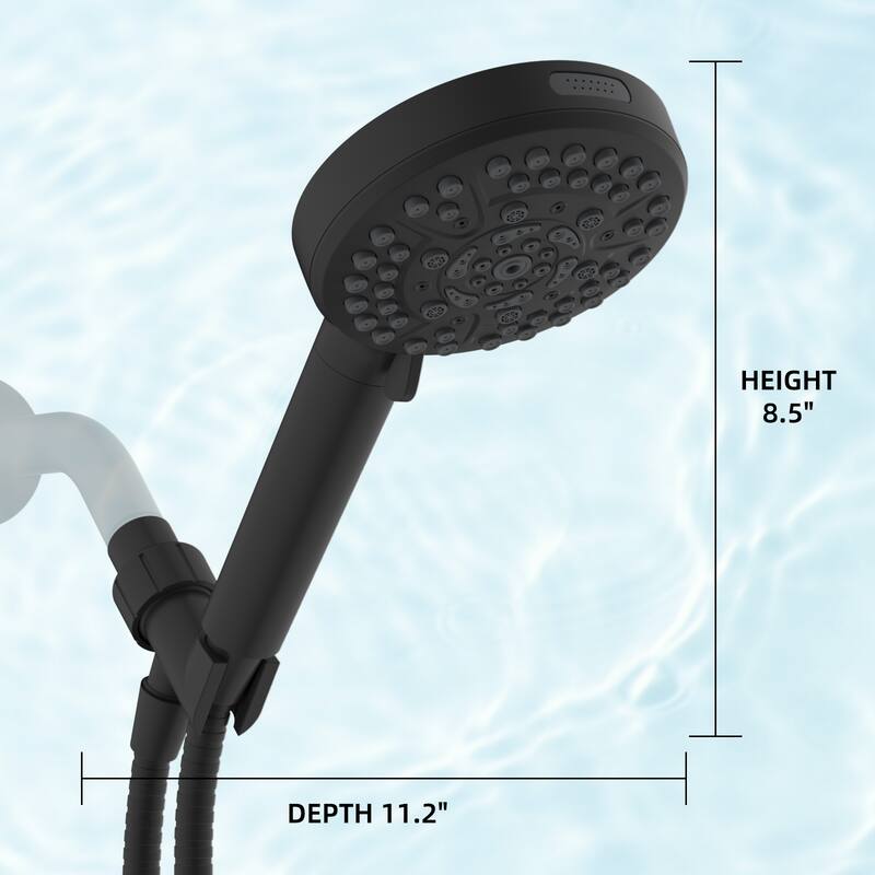 High Pressure 10-Spray Handheld Shower with Filter, 71-inch Hose