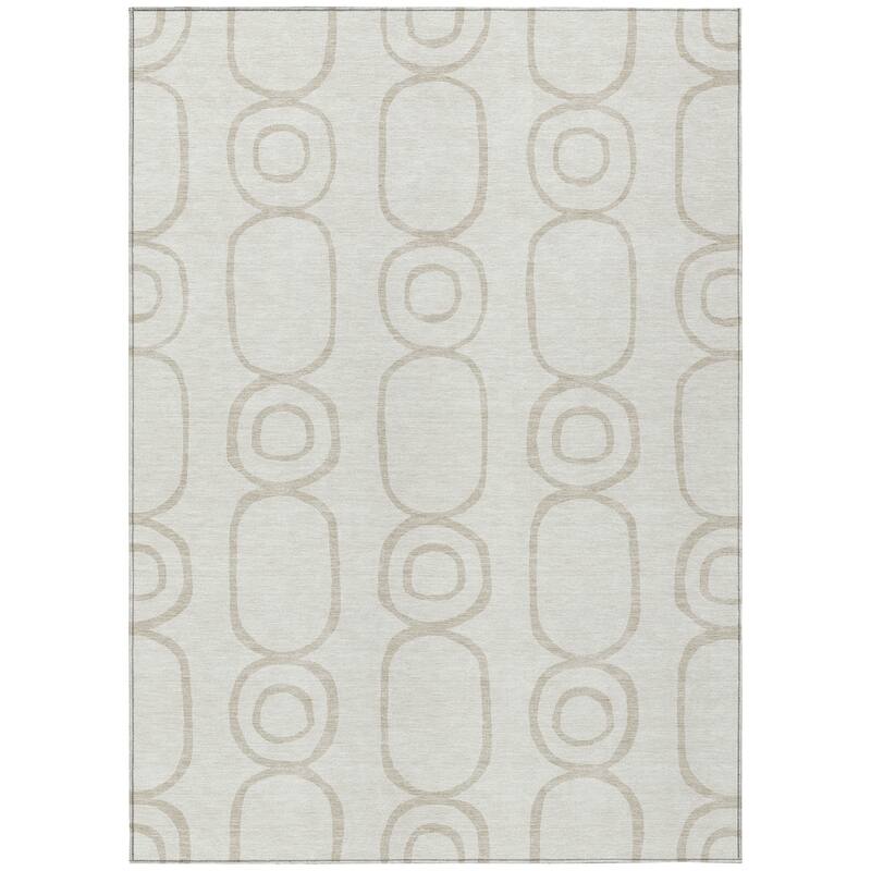 Machine Washable Indoor/ Outdoor Modern Vibe Chantille Rug