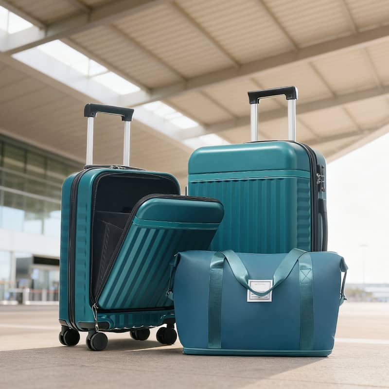 3 Piece Luggage Set Lightweight Hardside Suitcase w/Spinner Wheels