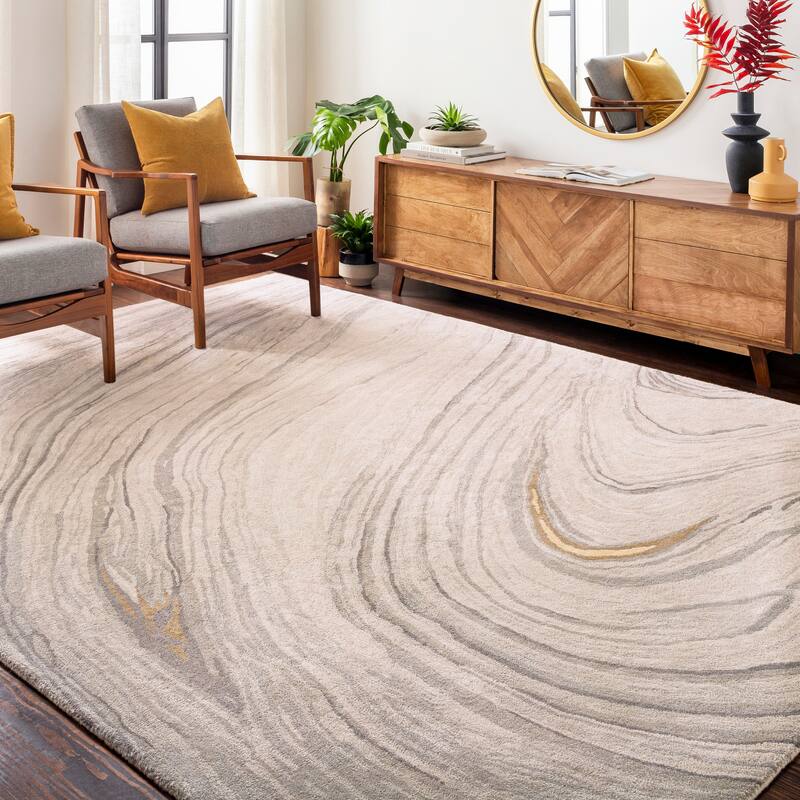 Artistic Weavers Communite Modern Wool/Viscose Hand-Tufted Area Rug - Cement - 10' x 14'