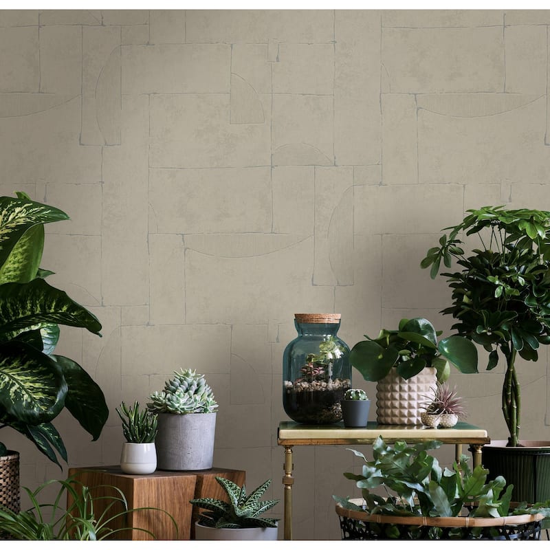 Galerie Wallcoverings Terra Collection Graphic Abstract Stone Glitter Finish Clay on Non-woven Wallpapr Roll