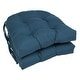 preview thumbnail 4 of 59, 16-inch U-Shaped Indoor Twill Chair Cushions (Set of 2, 4, or 6) - 16" x 16" Set of 2 - Indigo