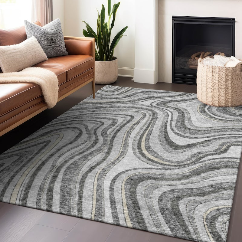 Premium Washable Super Soft Modern Waves Mayfield Rug