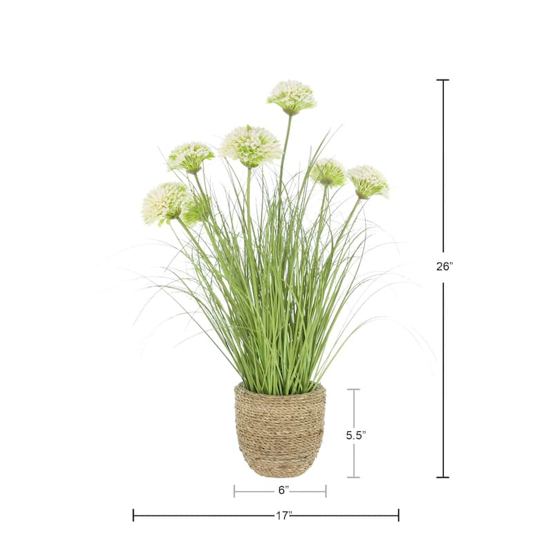 Dahlias and Grass in Strawgrass Planter - 26