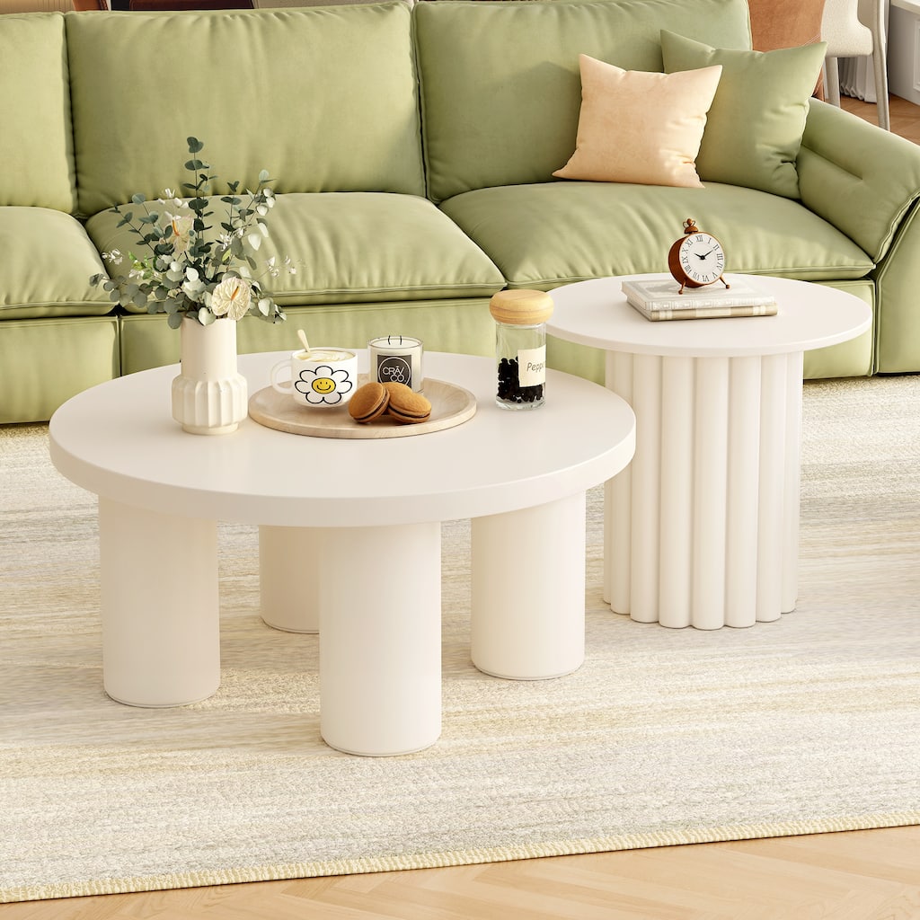 Round Coffee Table Set of 2