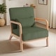 preview thumbnail 27 of 161, 25" W Mid Century Upholstered Wood Accent Chair with Pillow