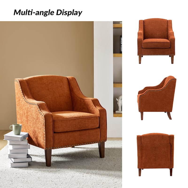 Lucretius Armchair with Nailhead Trim by HULALA HOME