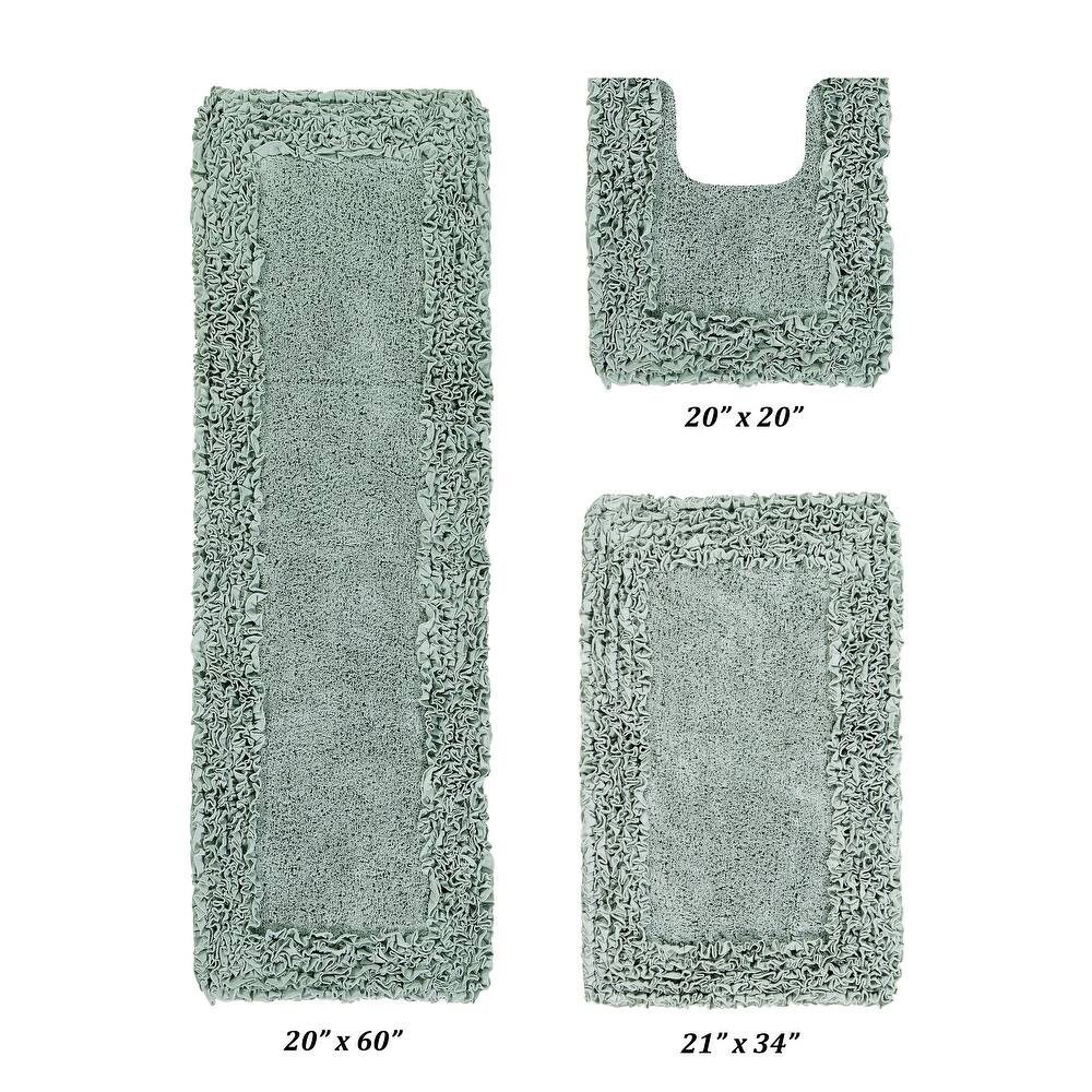 Better Trends Shaggy Border Collection Bathroom Rug -100% Cotton Tufted, Non-Skid Spray Latex Backing, Machine Washable Bath Mat