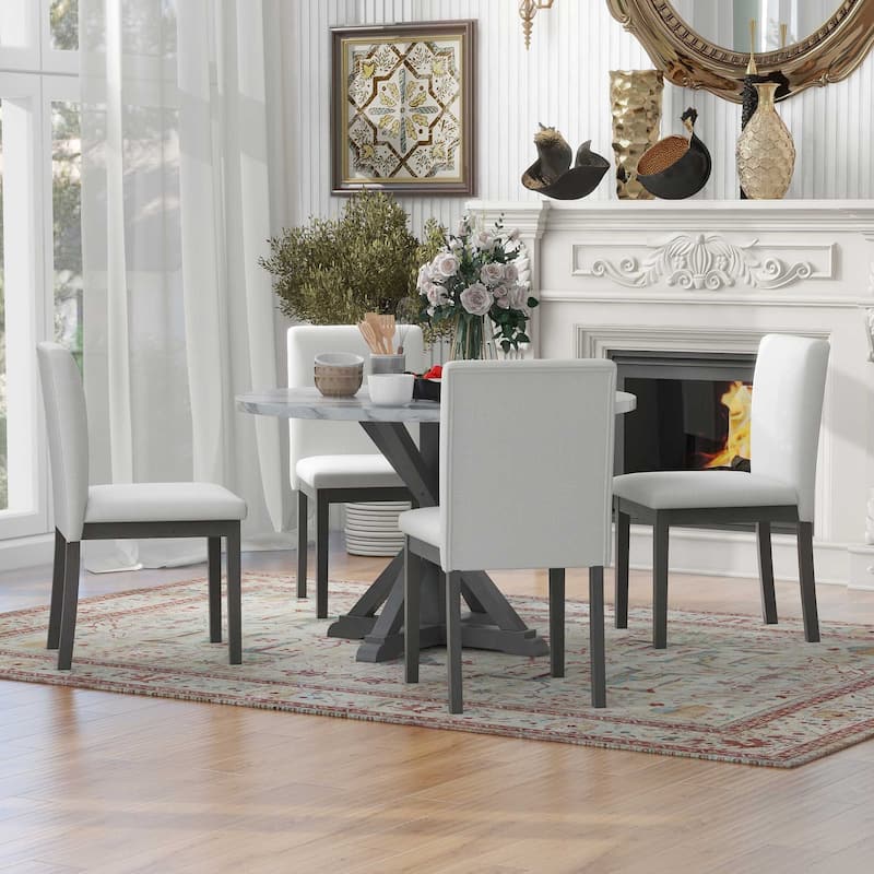 5-Piece Farmhouse Style Dining Table Set