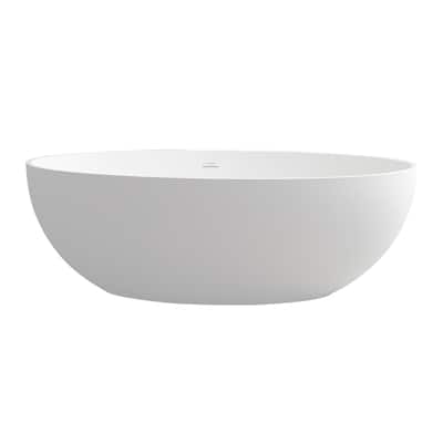 67 in. Composite Flatbottom Non-whirlpool Bathtub in White