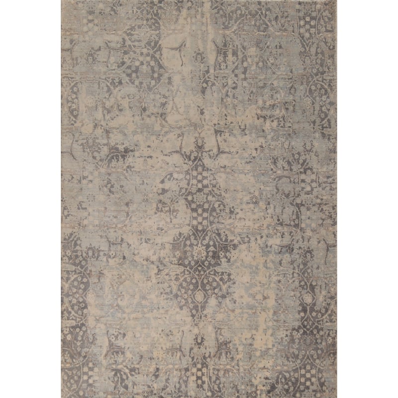 All-Over Abstract Area Rug Handmade Wool Carpet - 5'4"x 7'8"