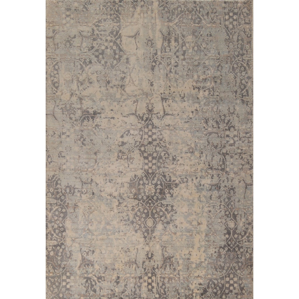 All-Over Abstract Area Rug Handmade Wool Carpet - 5'4"x 7'8"