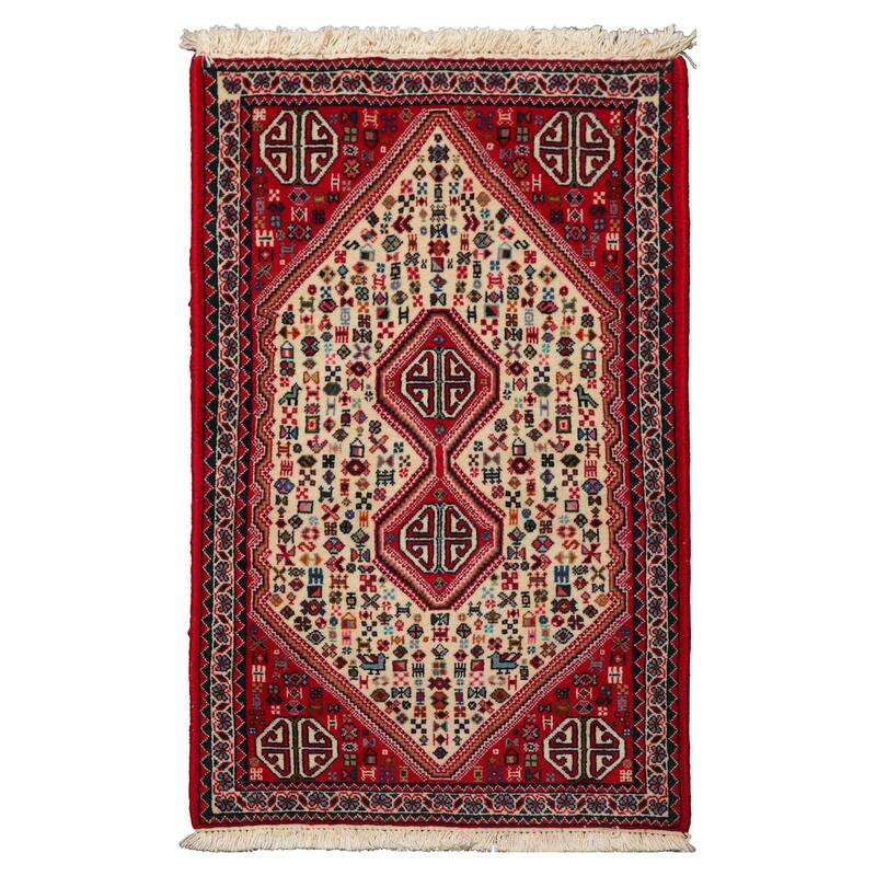 2'5''x4'1'' Hand Knotted Wool Ivory Abadeh Traditional Rug - 2' 5'' x 4' 1'' - 2' 5'' x 4' 1''
