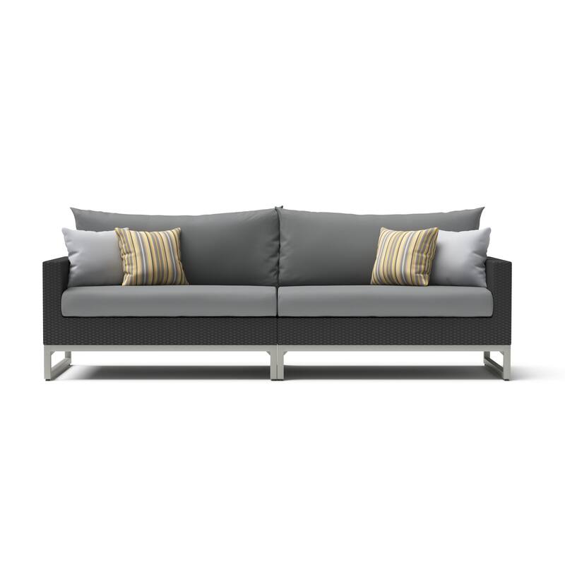 Milo Espresso 4 Piece Sunbrella Outdoor Patio Sectional with Table