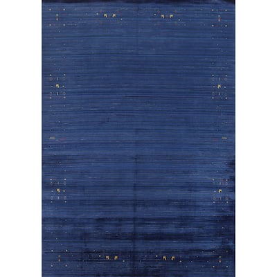Hand Knotted Oriental 100% Wool Carpet Tribal Tribal Navy Blue & Blues Gabbeh Area Rug - 11' 4'' X 8' 11''