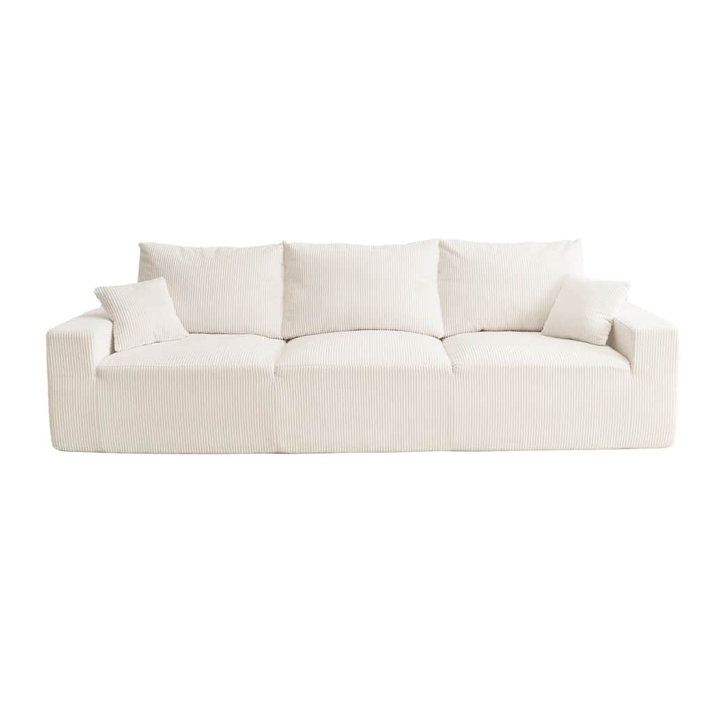 3-Seater Sofa, Plush Compact, No Assembly, Living Room Bedroom