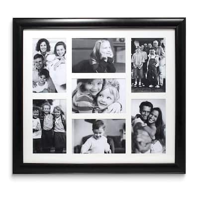 Curata Black Polystyrene Collage Frame - Seven Opening 4x6 Gallery Frame