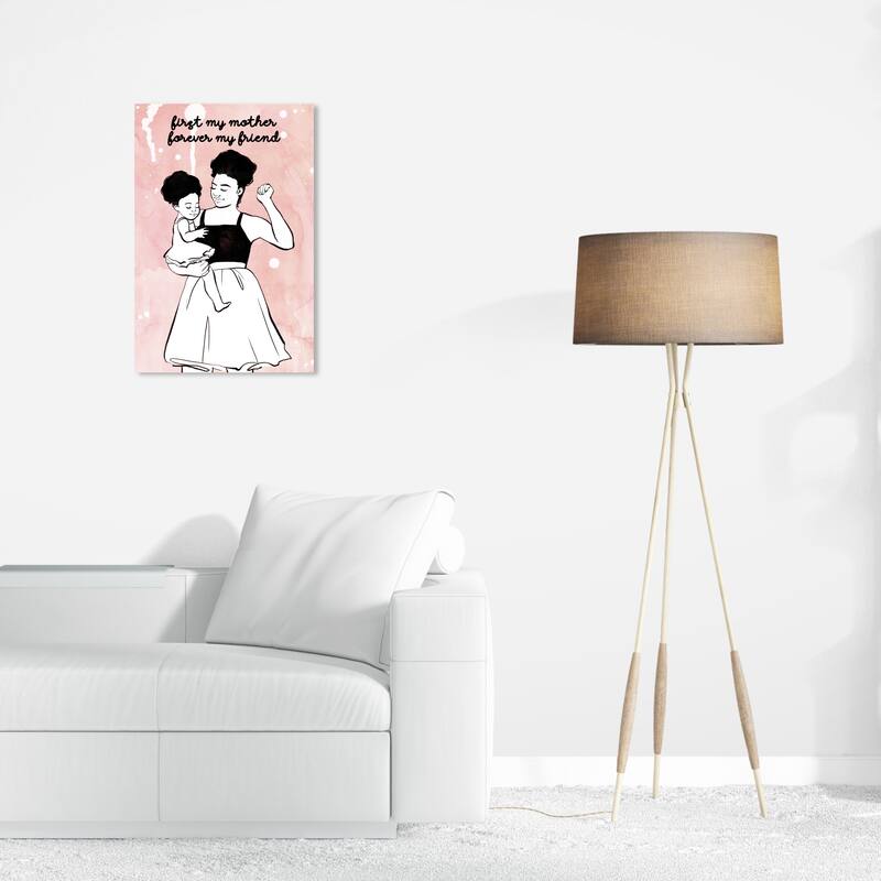 Wynwood Studio Prints Typography and Quotes Forever My Mother Pink and Wall Art Canvas Print - 24 x 16