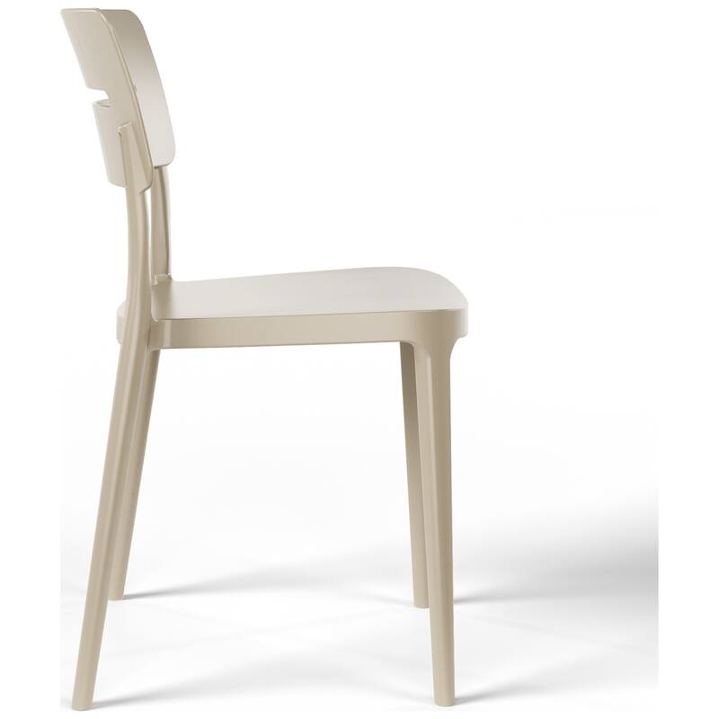 Frond and Form Modern Outdoor Patio Stacking Dining Side Chair (Set of 2)