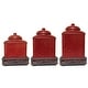 preview thumbnail 2 of 3, HiEnd Accents Savannah Canister & Base Set, 3PC Red