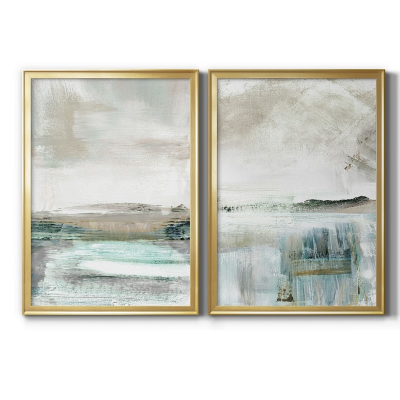 Summer Teal I Premium Framed Print - Ready to Hang - Multi-Color - 26.5X36.5 - Gold