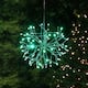 Alpine Corporation 16"H Indoor Holiday 3D Snowflake Hanging Ornament with LED Lights - Green