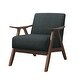 preview thumbnail 1 of 3, 32 Inch Fabric Upholstered Accent Armchair, Curved Armrests, Dark Gray