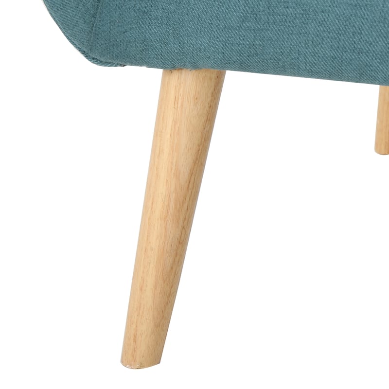 Teal Modern 32.5" High Back Upholstered Button Tufted Wingback Chair with Rubber Wood Legs