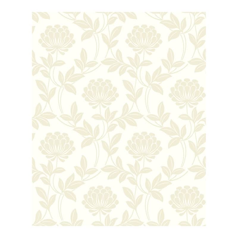 Advantage Ogilvy Bone Floral Wallpaper - 20.5 x 396 x 0.025