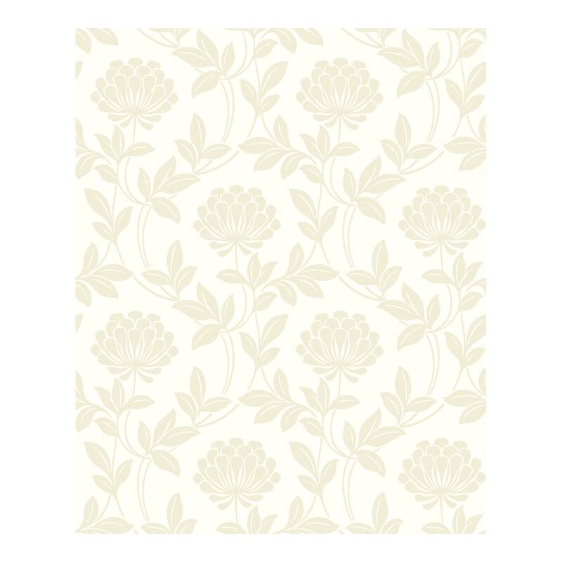 Advantage Ogilvy Bone Floral Wallpaper - 20.5 x 396 x 0.025