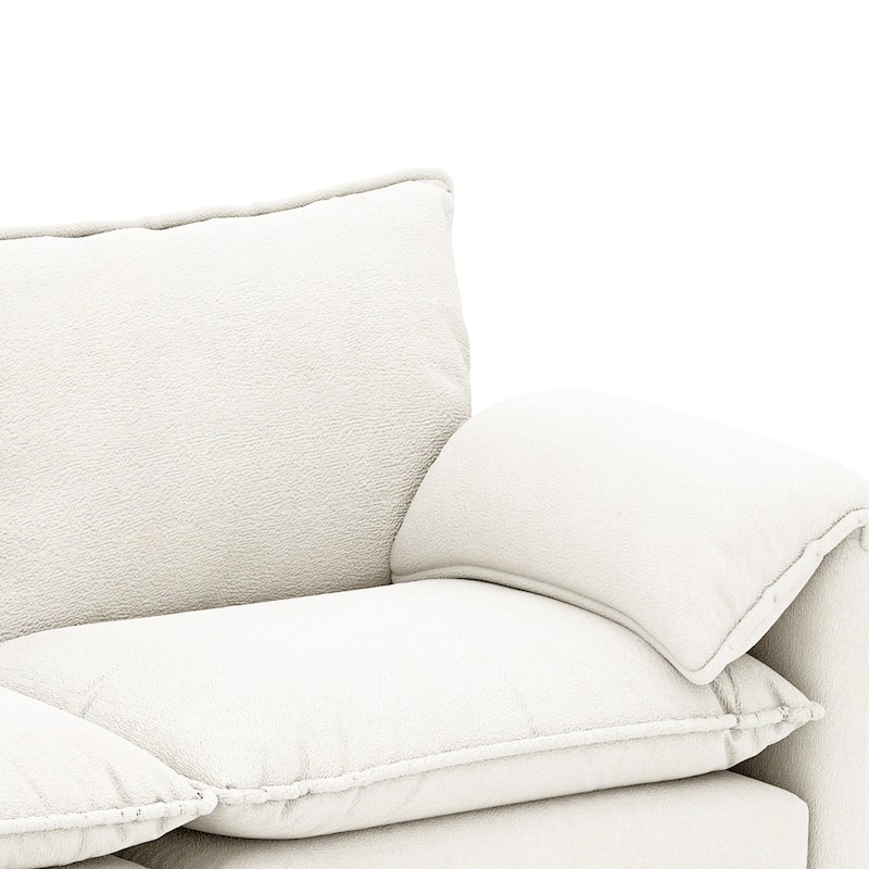 Modern Velvet L Shaped Couch 108" Modular Sectional Sofa with Movable Ottoman