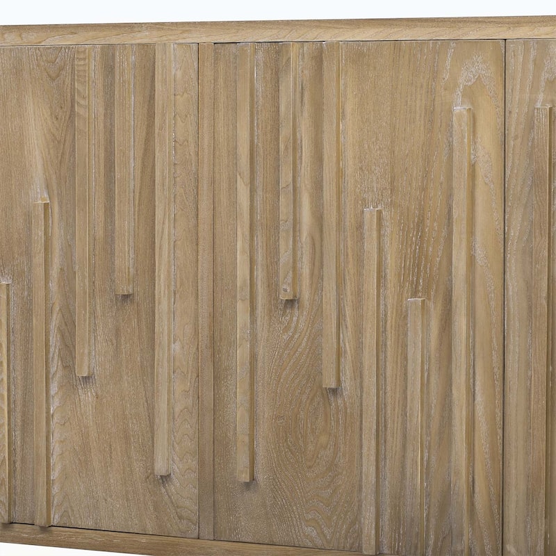 4-Door Sideboard with Hidden Handles,Ideal for Living Room,Hallway,Dining and Office Storage