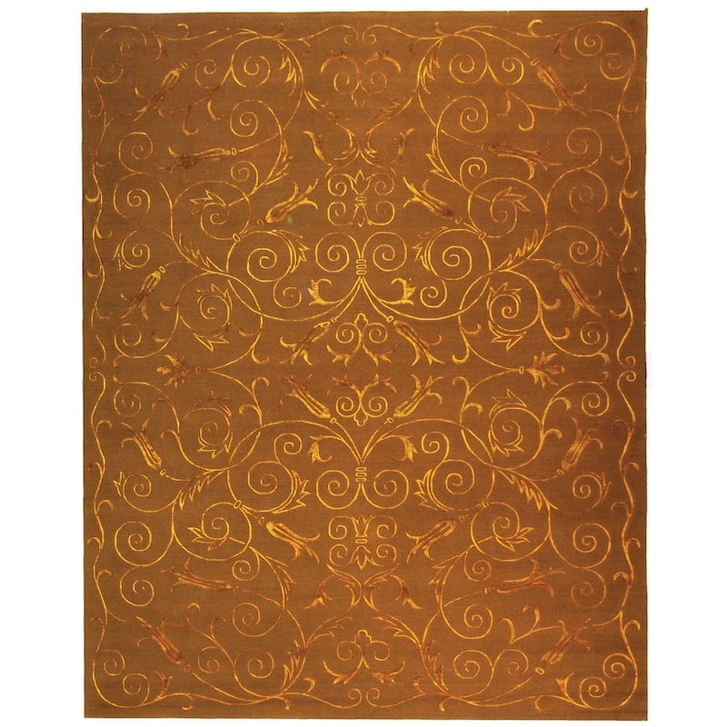 SAFAVIEH Couture Hand-knotted Tibetan Dalgiza Modern Wool Rug - 8' x 10' - Deep Bronze