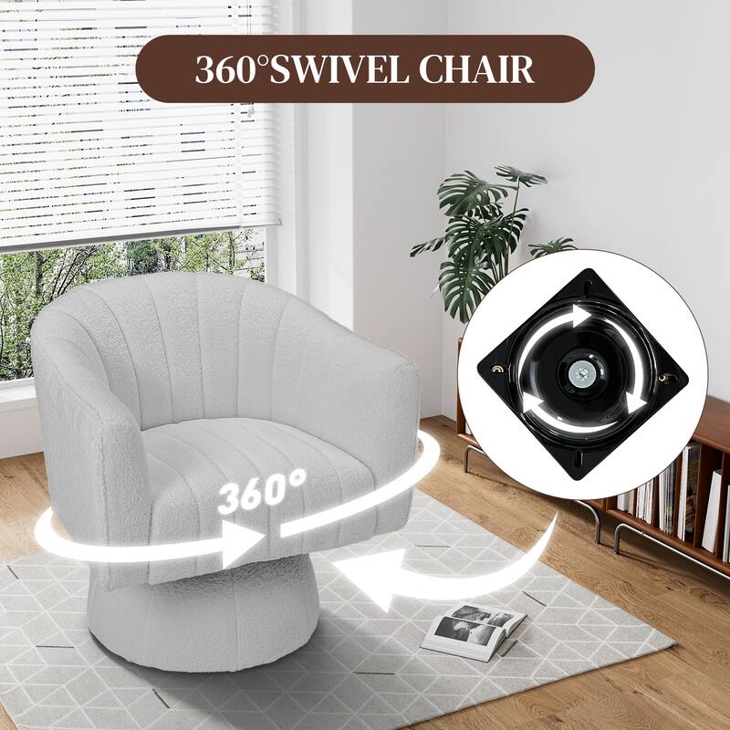 Ouyessir Oversized Modern Upholstered Barrel Chairs