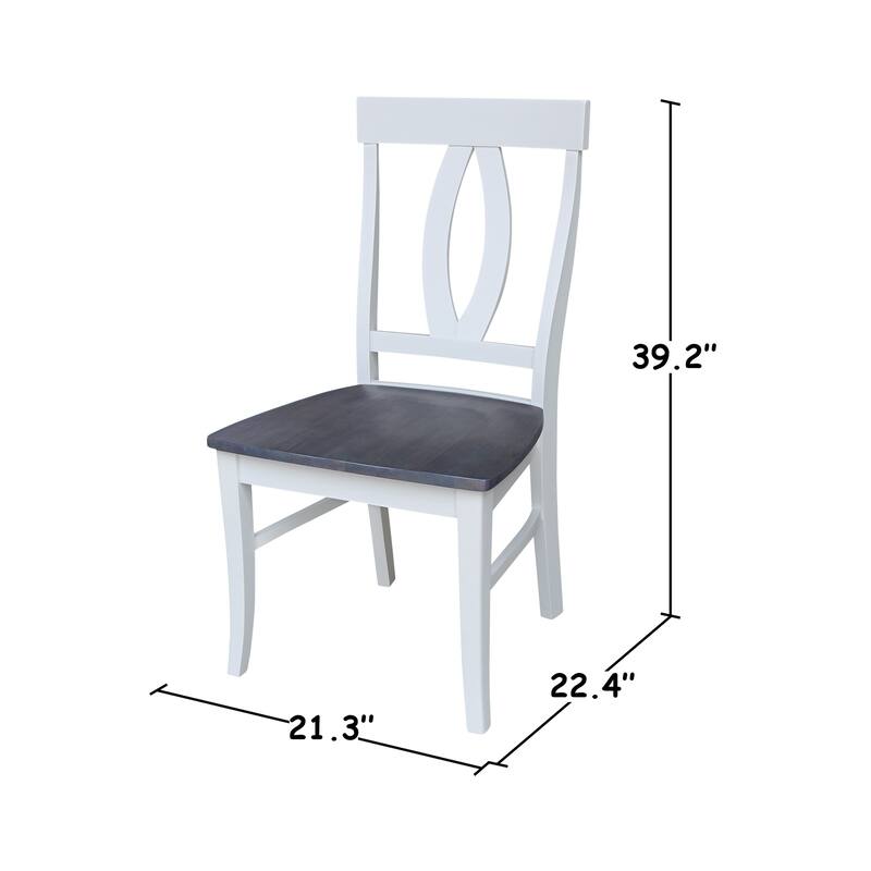 42 in. Drop Leaf Dining Table with 2 Splat Back Chairs - 3 Piece Set